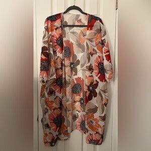 Floral Print Kimono swim coverup